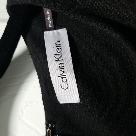 Calvin Klein Sheath Sleeveless Career Dress Zipper Back Size 2 Color Block Retro - Picture 3 of 6